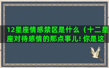 12星座情感禁区是什么（十二星座对待感情的那点事儿! 你是这样吗）